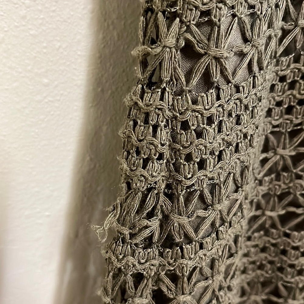 NWT!  Anne Klein Army Green Crochet Dress - Picture 14 of 14